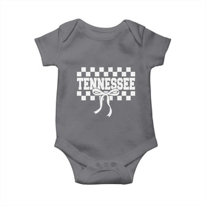 Tennessee Fan Baby Onesie TN State Sport Coquette Bow Checkered Design Game Day TS11 Charcoal Print Your Wear