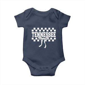 Tennessee Fan Baby Onesie TN State Sport Coquette Bow Checkered Design Game Day TS11 Navy Print Your Wear