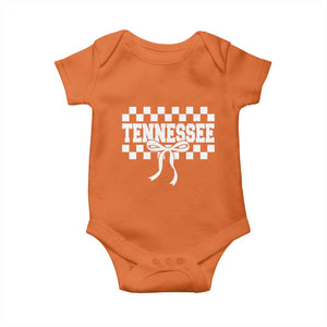 Tennessee Fan Baby Onesie TN State Sport Coquette Bow Checkered Design Game Day TS11 Orange Print Your Wear