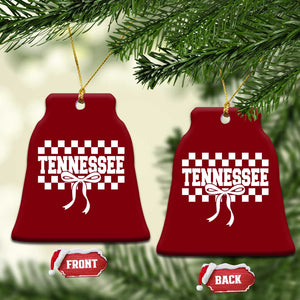 Tennessee Fan Ceramic Ornament TN State Sport Coquette Bow Checkered Design Game Day TS11 Print Your Wear