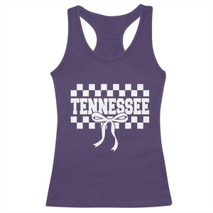 Tennessee Fan Racerback Tank Top TN State Sport Coquette Bow Checkered Design Game Day TS11 Purple Print Your Wear