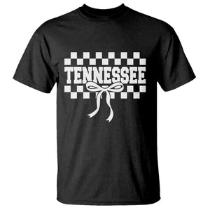 Tennessee Fan T Shirt TN State Sport Coquette Bow Checkered Design Game Day TS11 Black Print Your Wear