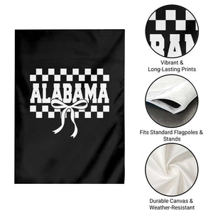Alabama Fan Garden Flag AL State Sport Coquette Bow Checkered Design Game Day TS11 Print Your Wear