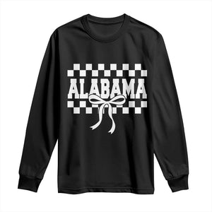 Alabama Fan Long Sleeve Shirt AL State Sport Coquette Bow Checkered Design Game Day TS11 Black Print Your Wear