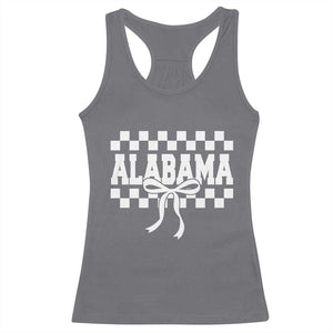 Alabama Fan Racerback Tank Top AL State Sport Coquette Bow Checkered Design Game Day TS11 Charcoal Print Your Wear