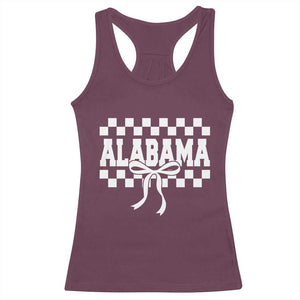 Alabama Fan Racerback Tank Top AL State Sport Coquette Bow Checkered Design Game Day TS11 Maroon Print Your Wear