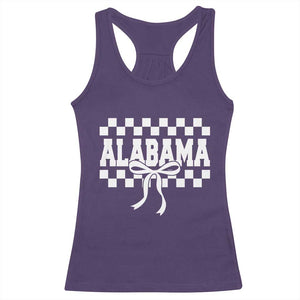 Alabama Fan Racerback Tank Top AL State Sport Coquette Bow Checkered Design Game Day TS11 Purple Print Your Wear