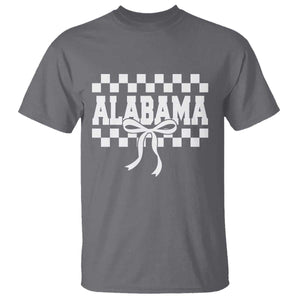 Alabama Fan T Shirt AL State Sport Coquette Bow Checkered Design Game Day TS11 Charcoal Print Your Wear