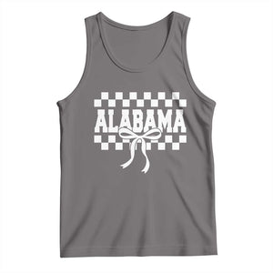 Alabama Fan Tank Top AL State Sport Coquette Bow Checkered Design Game Day TS11 Deep Heather Print Your Wear