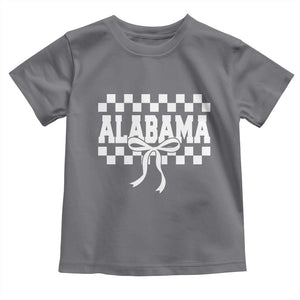 Alabama Fan Toddler T Shirt AL State Sport Coquette Bow Checkered Design Game Day TS11 Charcoal Print Your Wear