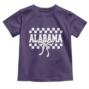 Alabama Fan Toddler T Shirt AL State Sport Coquette Bow Checkered Design Game Day TS11 Purple Print Your Wear