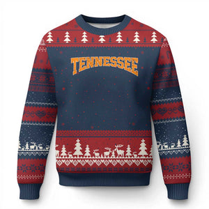 Tennessee Fan Ugly Christmas Sweater Orange Bold Sport State Letters Game Day TS11 Navy Red Print Your Wear