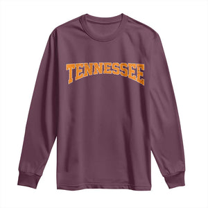 Tennessee Fan Long Sleeve Shirt Orange Bold Sport State Letters Game Day TS11 Maroon Print Your Wear