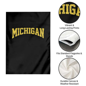 Michigan Fan Garden Flag Yellow Bold Sport State Letters Game Day TS11 Print Your Wear