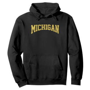 Michigan Fan Hoodie Yellow Bold Sport State Letters Game Day TS11 Black Print Your Wear