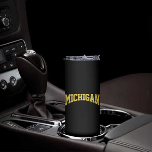 Michigan Fan Skinny Tumbler Yellow Bold Sport State Letters Game Day TS11 Print Your Wear
