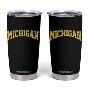 Michigan Fan Tumbler Cup Yellow Bold Sport State Letters Game Day TS11 Black Print Your Wear