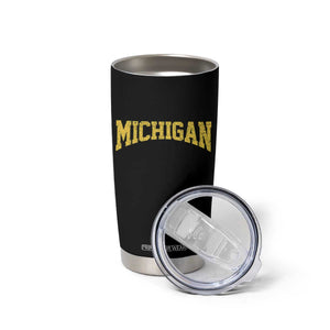 Michigan Fan Tumbler Cup Yellow Bold Sport State Letters Game Day TS11 Print Your Wear