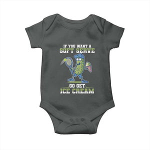 Funny Pickeball Baby Onesie If You Want A Soft Serve Go Get Ice Cream Paddle TS11 Dark Heather Print Your Wear