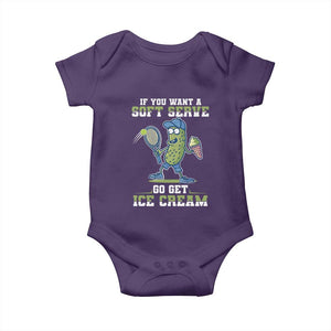Funny Pickeball Baby Onesie If You Want A Soft Serve Go Get Ice Cream Paddle TS11 Purple Print Your Wear