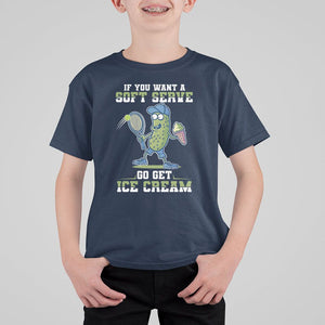 Funny Pickeball T Shirt For Kid If You Want A Soft Serve Go Get Ice Cream Paddle TS11 Navy Print Your Wear