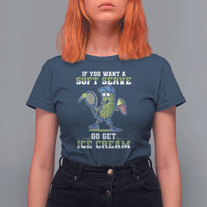 Funny Pickeball T Shirt For Women If You Want A Soft Serve Go Get Ice Cream Paddle TS11 Navy Print Your Wear