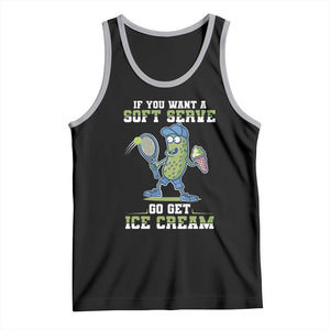 Funny Pickeball Tank Top If You Want A Soft Serve Go Get Ice Cream Paddle TS11 Black Athletic Heather Print Your Wear