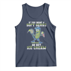 Funny Pickeball Tank Top If You Want A Soft Serve Go Get Ice Cream Paddle TS11 Navy Print Your Wear