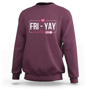 Friday Lovers Sweatshirt Funny Happy Fri Yay TS11 Maroon Print Your Wear