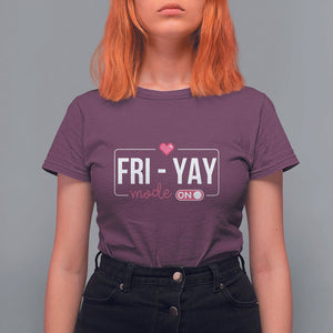 Friday Lovers T Shirt For Women Funny Happy Fri Yay TS11 Maroon Print Your Wear