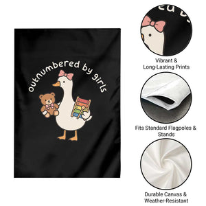 Outnumbered By Girls Garden Flag Funny Girl Dad Goose TS11 Print Your Wear