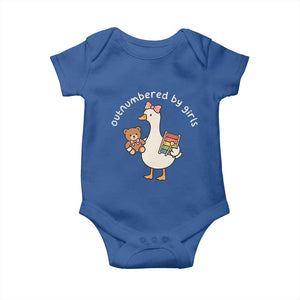 Outnumbered By Girls Baby Onesie Funny Girl Dad Goose TS11 Royal Blue Print Your Wear