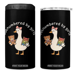 Outnumbered By Girls 4 in 1 Can Cooler Tumbler Funny Girl Dad Goose TS11 One Size: 16 oz Black Print Your Wear