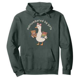Outnumbered By Girls Hoodie Funny Girl Dad Goose TS11 Dark Forest Green Print Your Wear