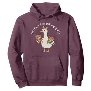 Outnumbered By Girls Hoodie Funny Girl Dad Goose TS11 Maroon Print Your Wear
