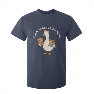 Outnumbered By Girls T Shirt For Kid Funny Girl Dad Goose TS11 Navy Print Your Wear