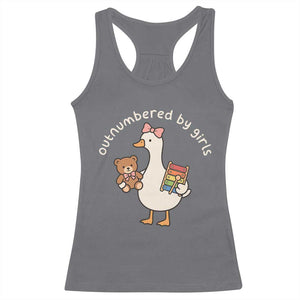Outnumbered By Girls Racerback Tank Top Funny Girl Dad Goose TS11 Charcoal Print Your Wear