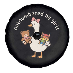 Outnumbered By Girls Spare Tire Cover Funny Girl Dad Goose TS11 Print Your Wear