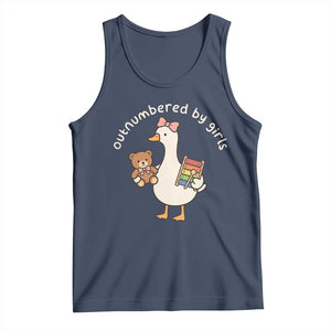 Outnumbered By Girls Tank Top Funny Girl Dad Goose TS11 Navy Print Your Wear