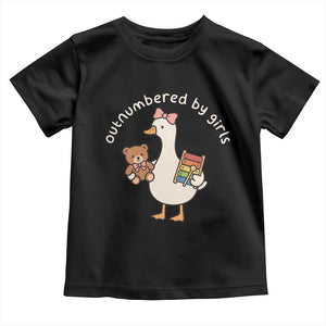 Outnumbered By Girls Toddler T Shirt Funny Girl Dad Goose TS11 Black Print Your Wear