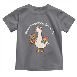 Outnumbered By Girls Toddler T Shirt Funny Girl Dad Goose TS11 Charcoal Print Your Wear