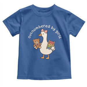 Outnumbered By Girls Toddler T Shirt Funny Girl Dad Goose TS11 Royal Blue Print Your Wear