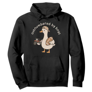 Outnumbered By Boys Funny Mom Goose Hoodie TS11 Black Print Your Wear