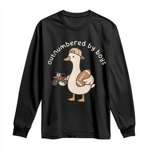 Outnumbered By Boys Funny Mom Goose Long Sleeve Shirt TS11 Black Print Your Wear