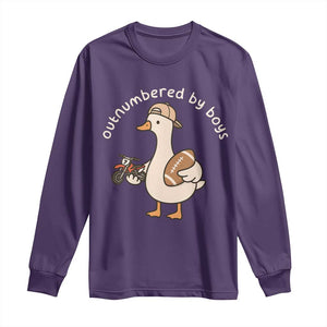 Outnumbered By Boys Funny Mom Goose Long Sleeve Shirt TS11 Purple Print Your Wear
