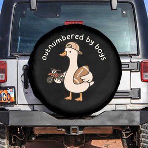 Outnumbered By Boys Funny Mom Goose Spare Tire Cover TS11 No hole Black Print Your Wear