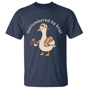 Outnumbered By Boys Funny Mom Goose T Shirt TS11 Navy Print Your Wear