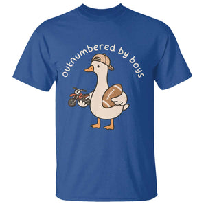 Outnumbered By Boys Funny Mom Goose T Shirt TS11 Royal Blue Print Your Wear