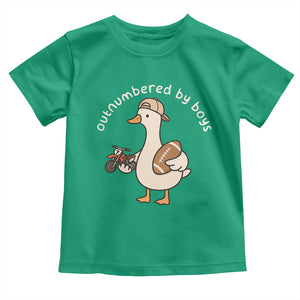 Outnumbered By Boys Funny Mom Goose Toddler T Shirt TS11 Irish Green Print Your Wear
