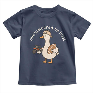 Outnumbered By Boys Funny Mom Goose Toddler T Shirt TS11 Navy Print Your Wear
